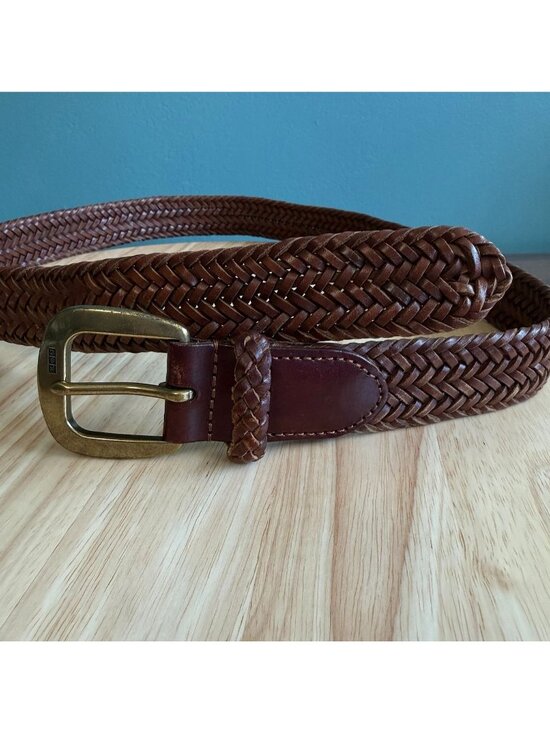Polo Ralph Lauren Accessories - Polo Ralph Lauren Womens Braided Leather Belt With Brass Buckle Size 32